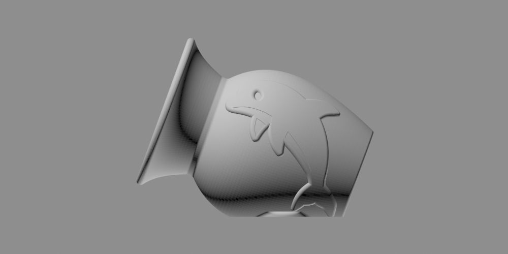 Aquarium-ornaments Octopus-pot  -dolphin- Free 3D print model_6