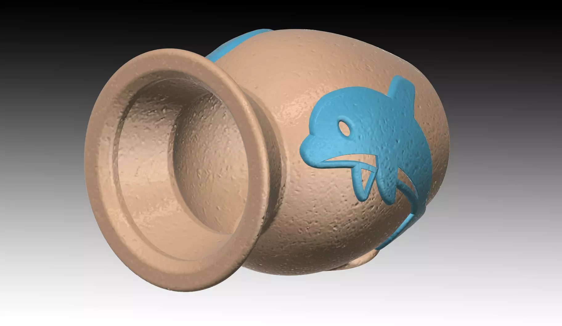 Aquarium-ornaments Octopus-pot  -dolphin- Free 3D print model_0