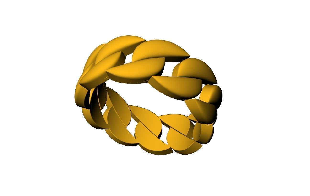 Cuba Chain Ring  3D print model_6