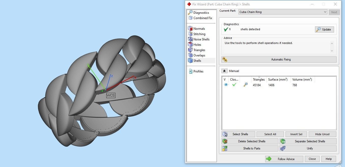 Cuba Chain Ring  3D print model_11