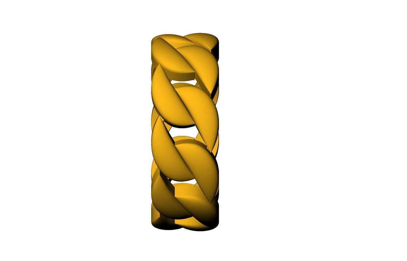 Cuba Chain Ring  3D print model_7