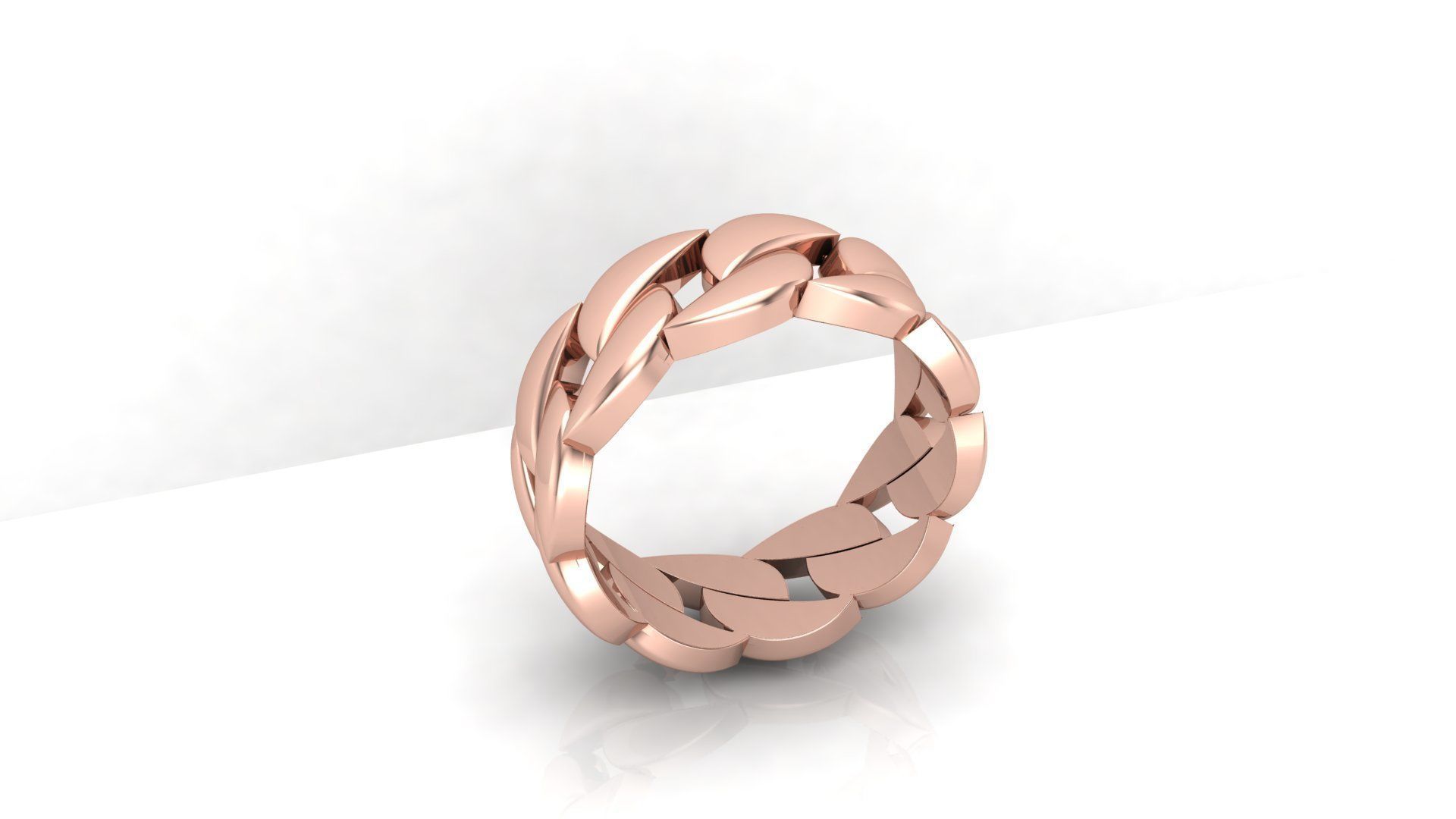Cuba Chain Ring  3D print model_5
