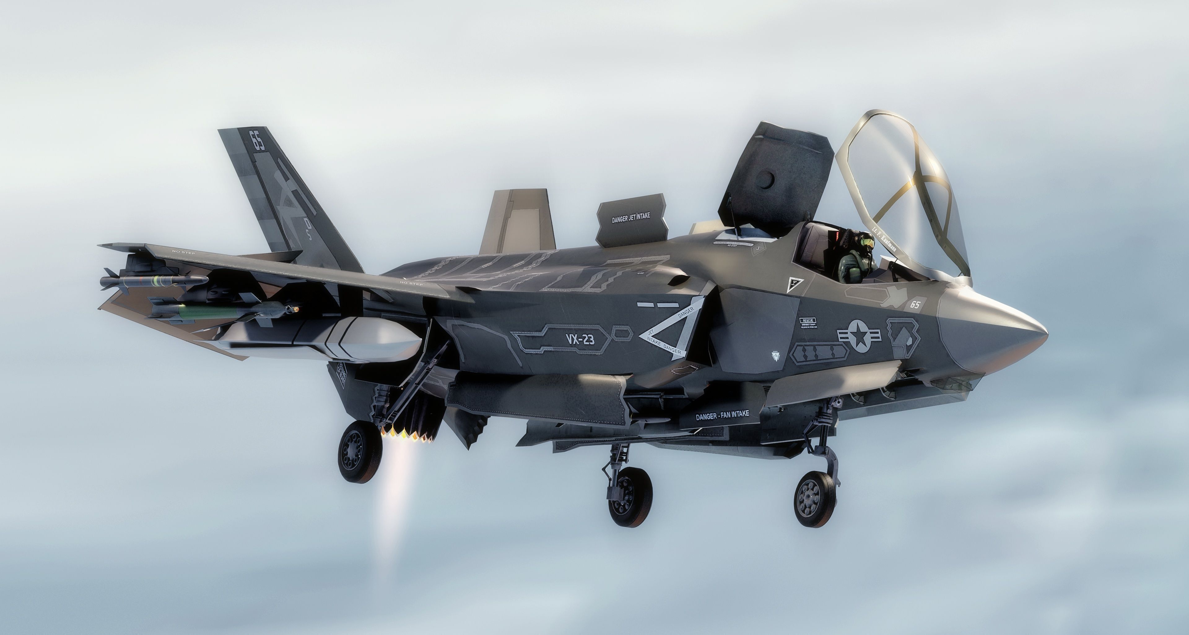 F35B Lightning II -Rigged - with high resolution cocpit Low-poly 3D model_7