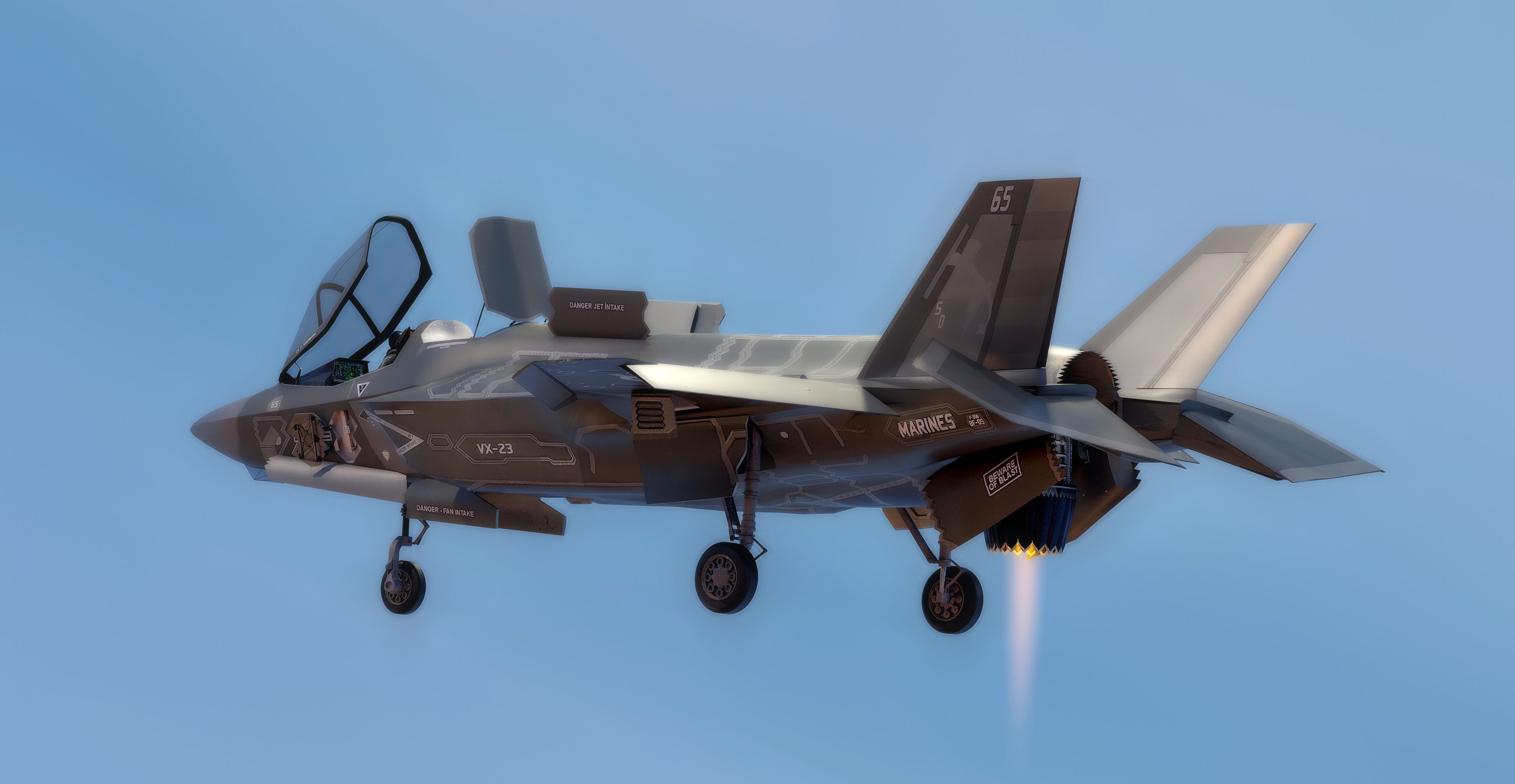 F35B Lightning II -Rigged - with high resolution cocpit Low-poly 3D model_14