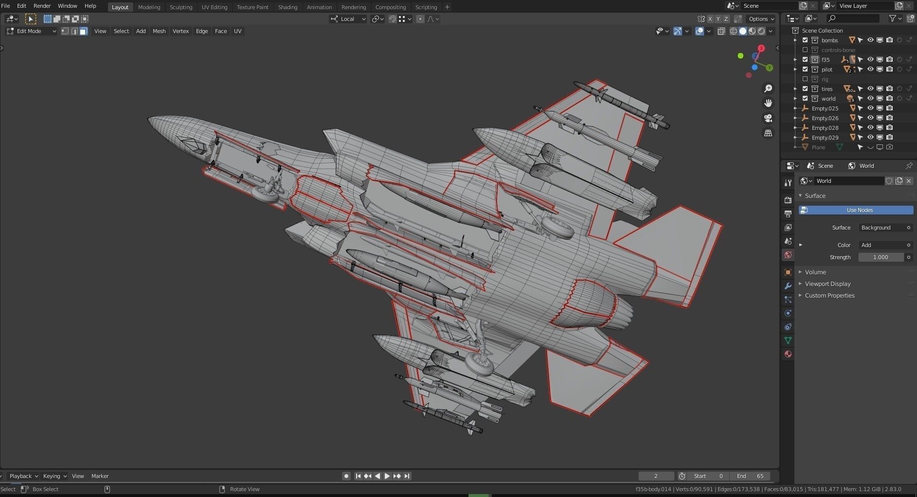 F35B Lightning II -Rigged - with high resolution cocpit Low-poly 3D model_24