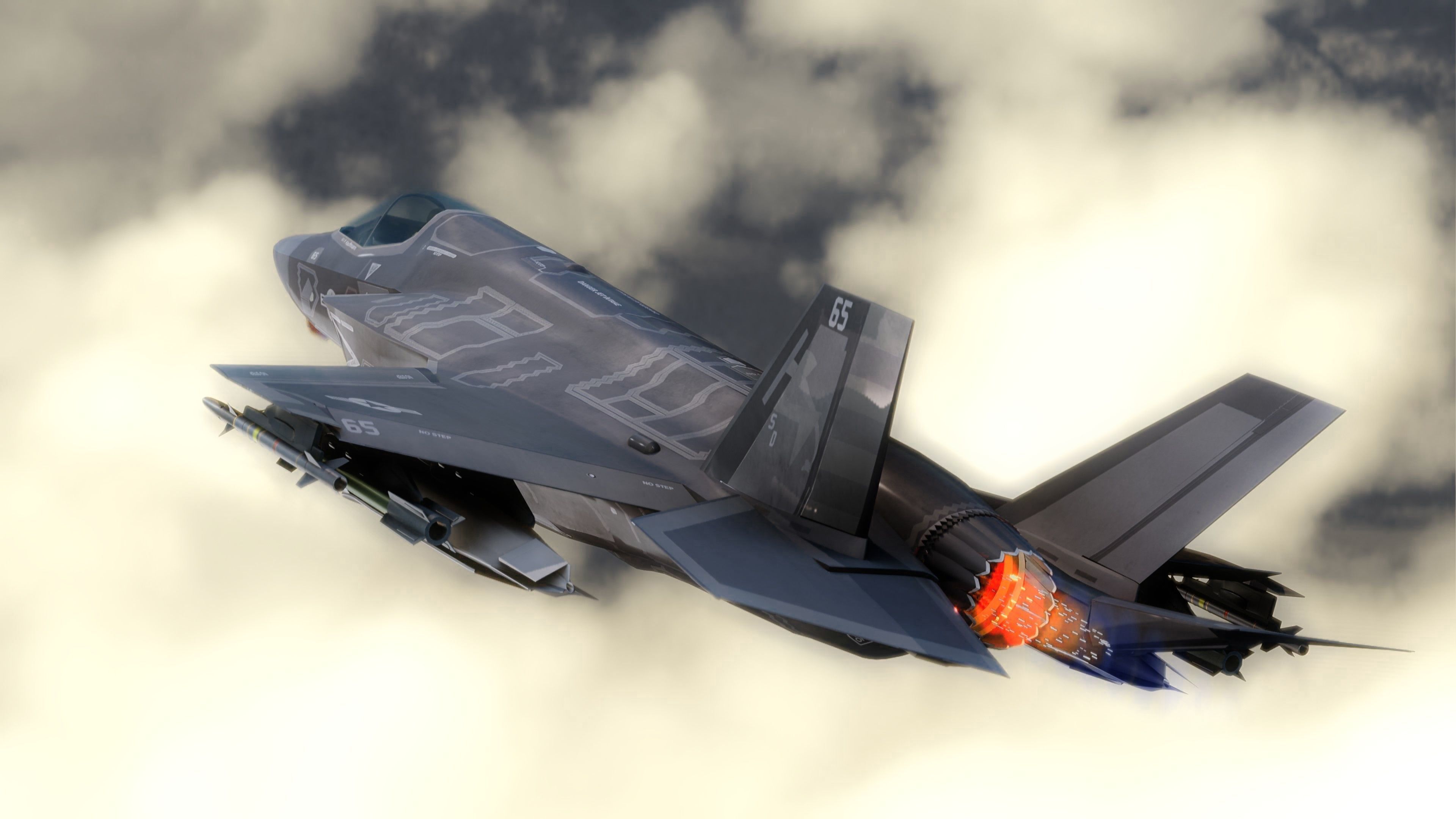 F35B Lightning II -Rigged - with high resolution cocpit Low-poly 3D model_16