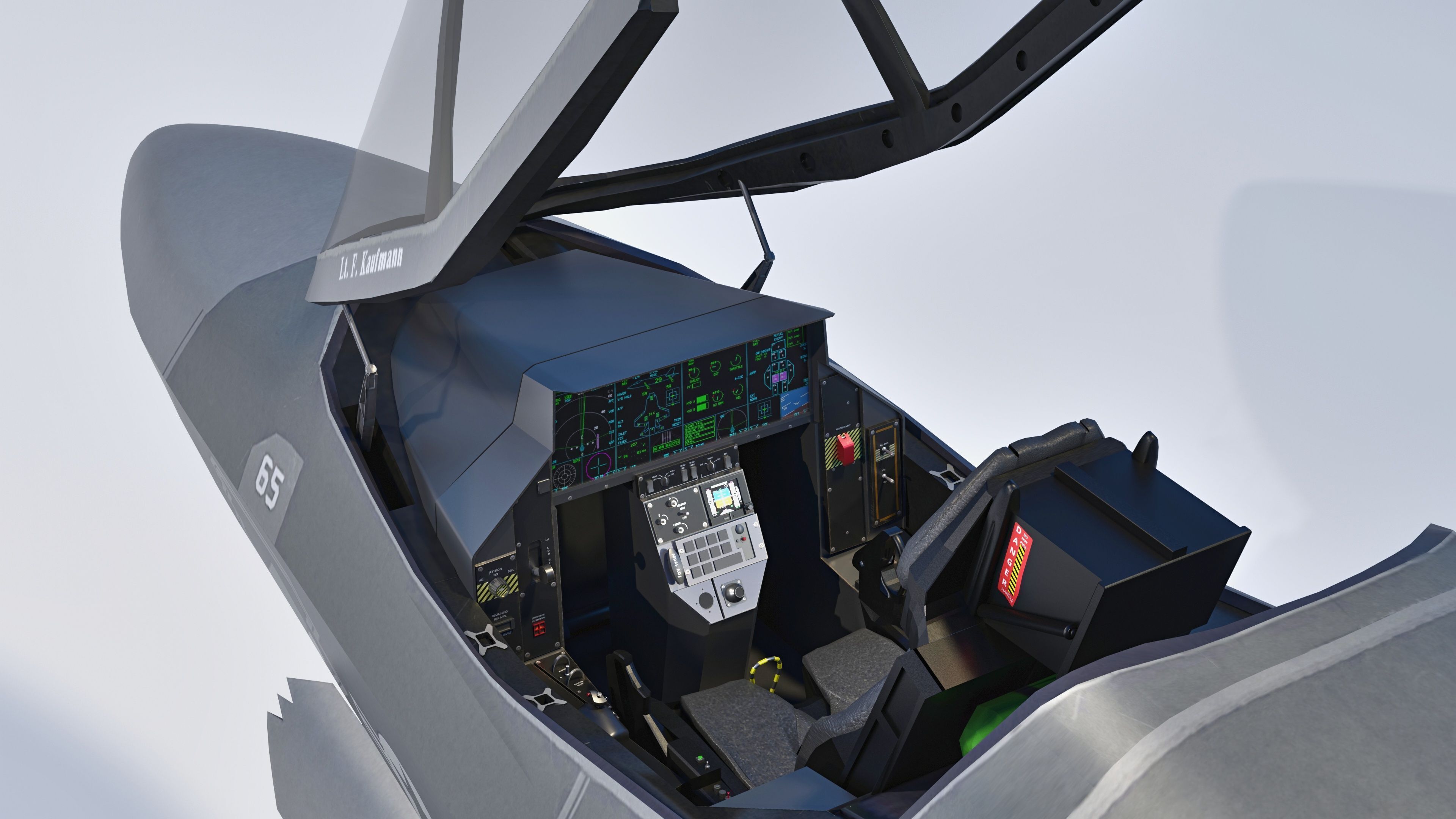 F35B Lightning II -Rigged - with high resolution cocpit Low-poly 3D model_19