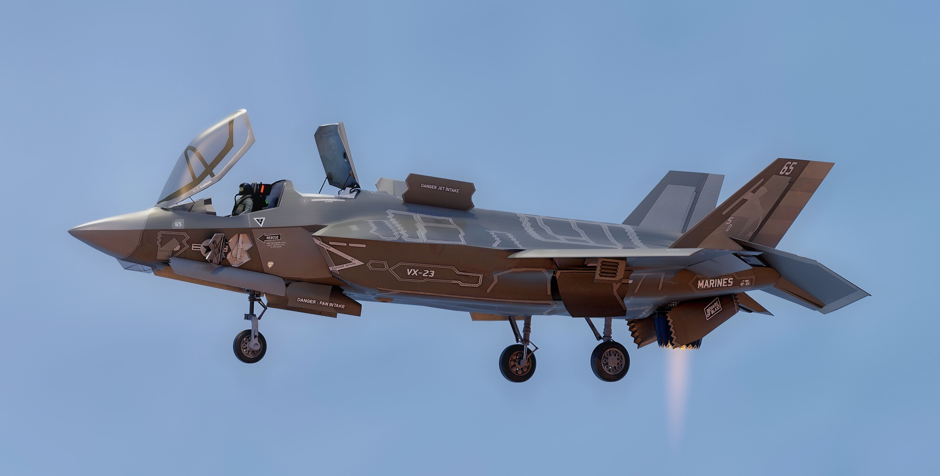 F35B Lightning II -Rigged - with high resolution cocpit Low-poly 3D model_15