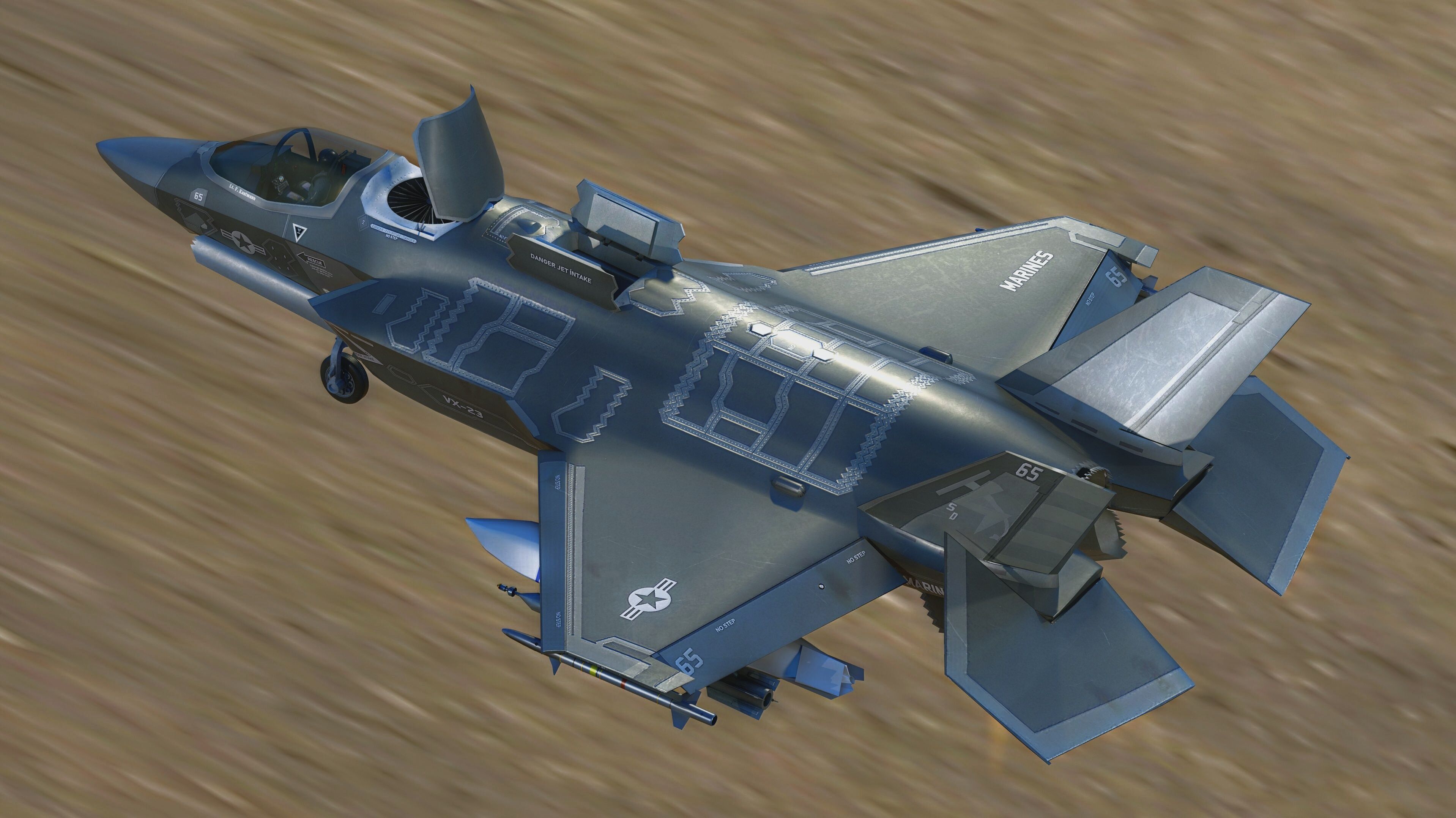 F35B Lightning II -Rigged - with high resolution cocpit Low-poly 3D model_26