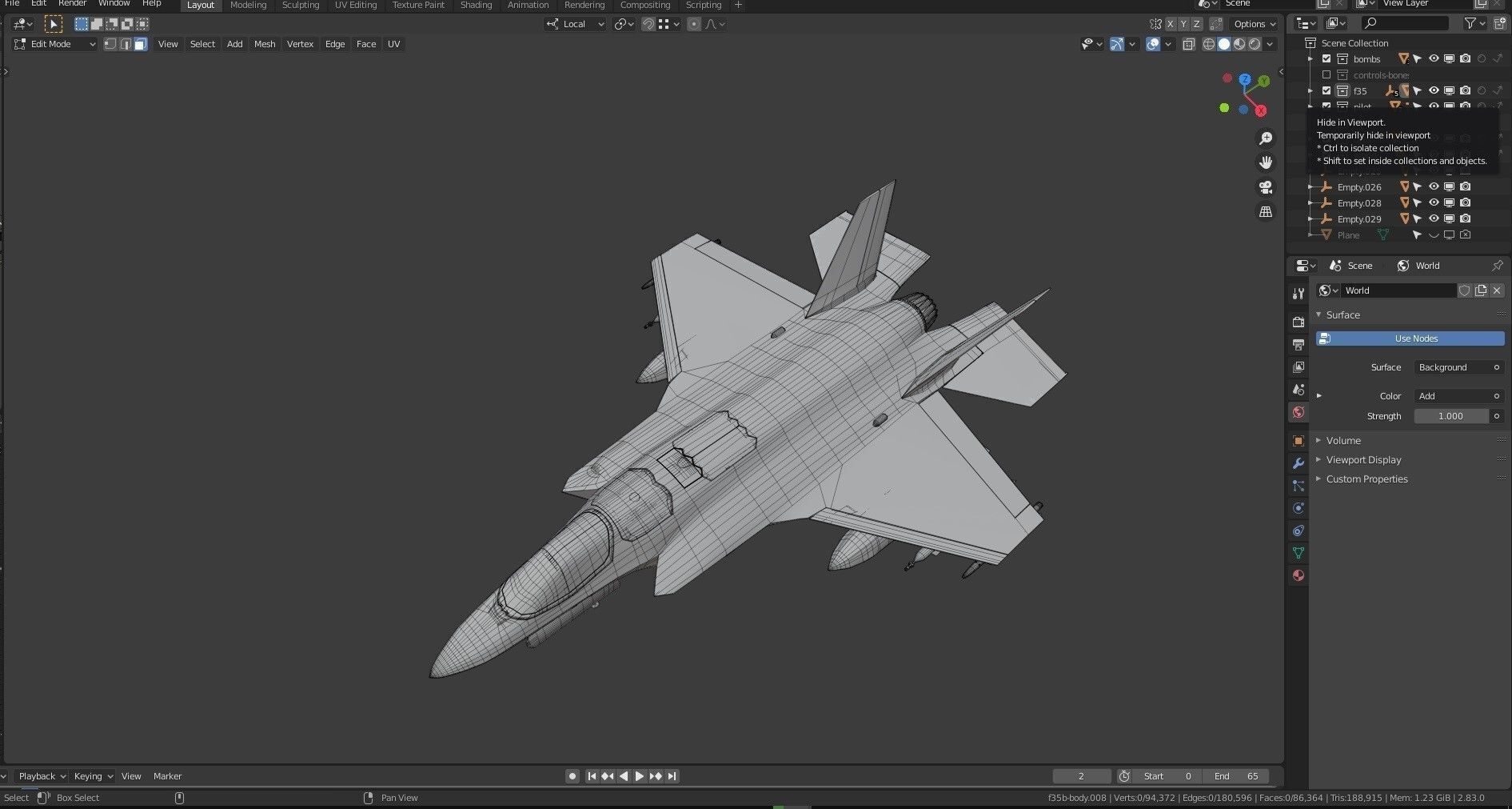 F35B Lightning II -Rigged - with high resolution cocpit Low-poly 3D model_23