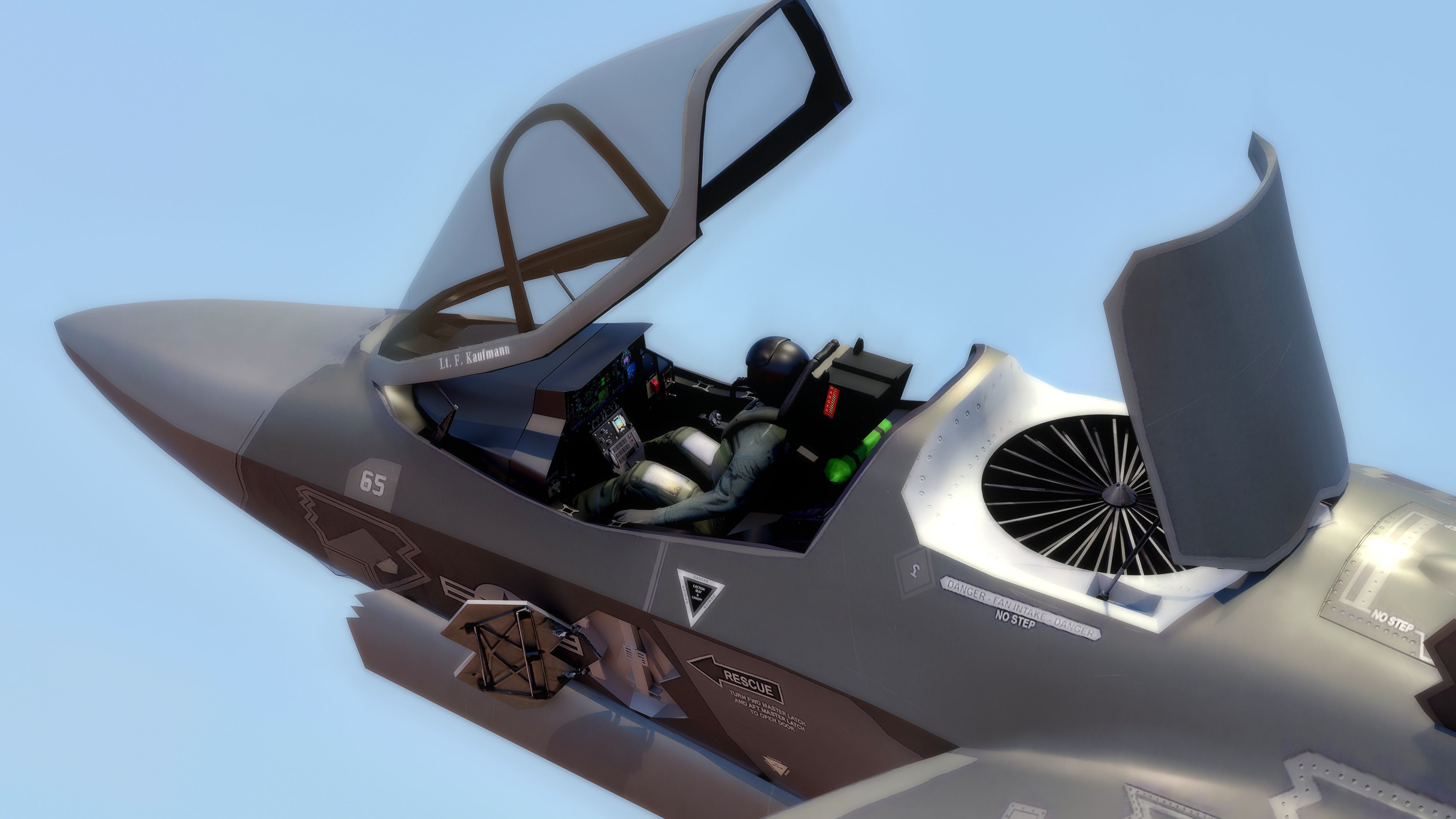 F35B Lightning II -Rigged - with high resolution cocpit Low-poly 3D model_18