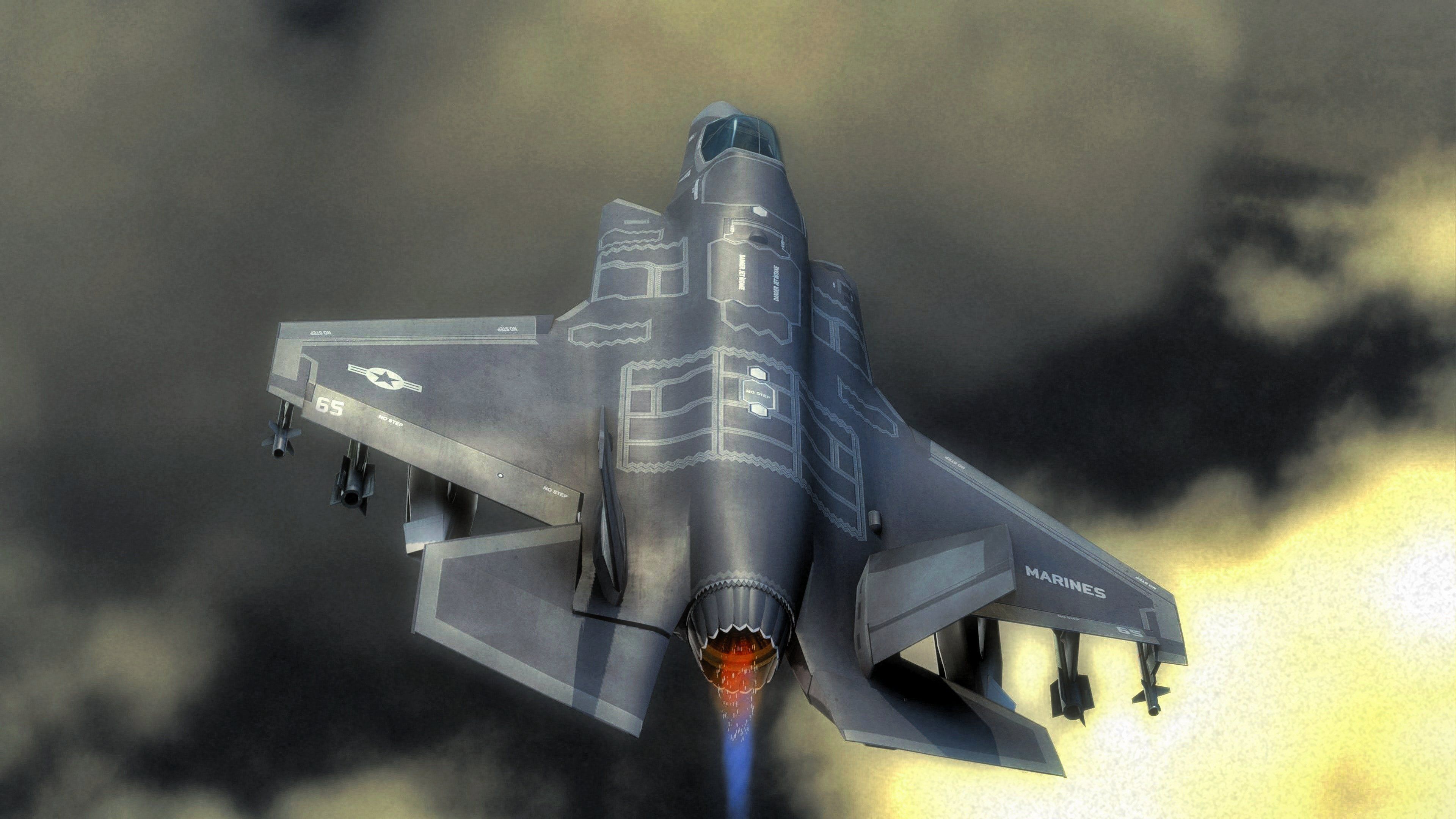 F35B Lightning II -Rigged - with high resolution cocpit Low-poly 3D model_9