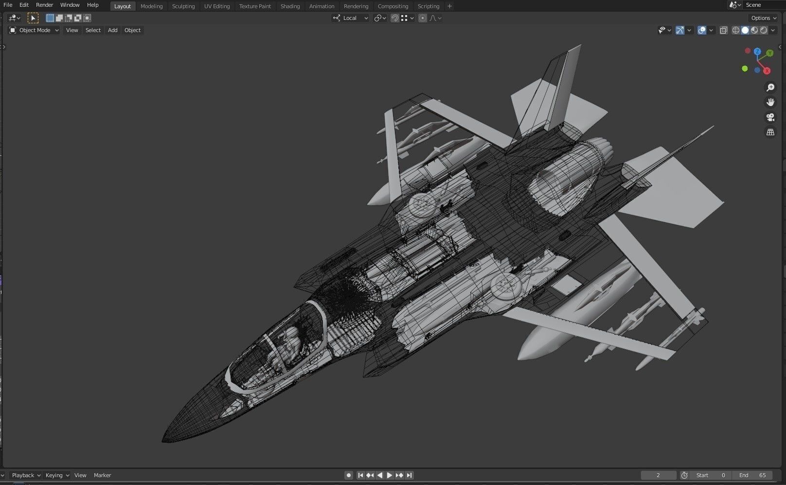 F35B Lightning II -Rigged - with high resolution cocpit Low-poly 3D model_25