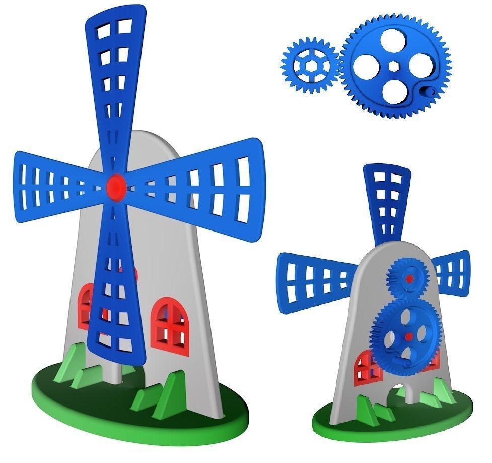 Toy for children or fun - Gear mill for CNC and printing 3D print model_0