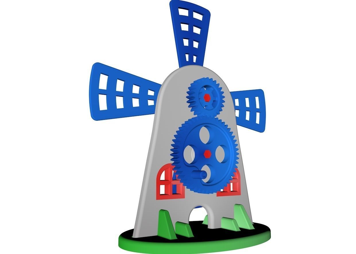 Toy for children or fun - Gear mill for CNC and printing 3D print model_2