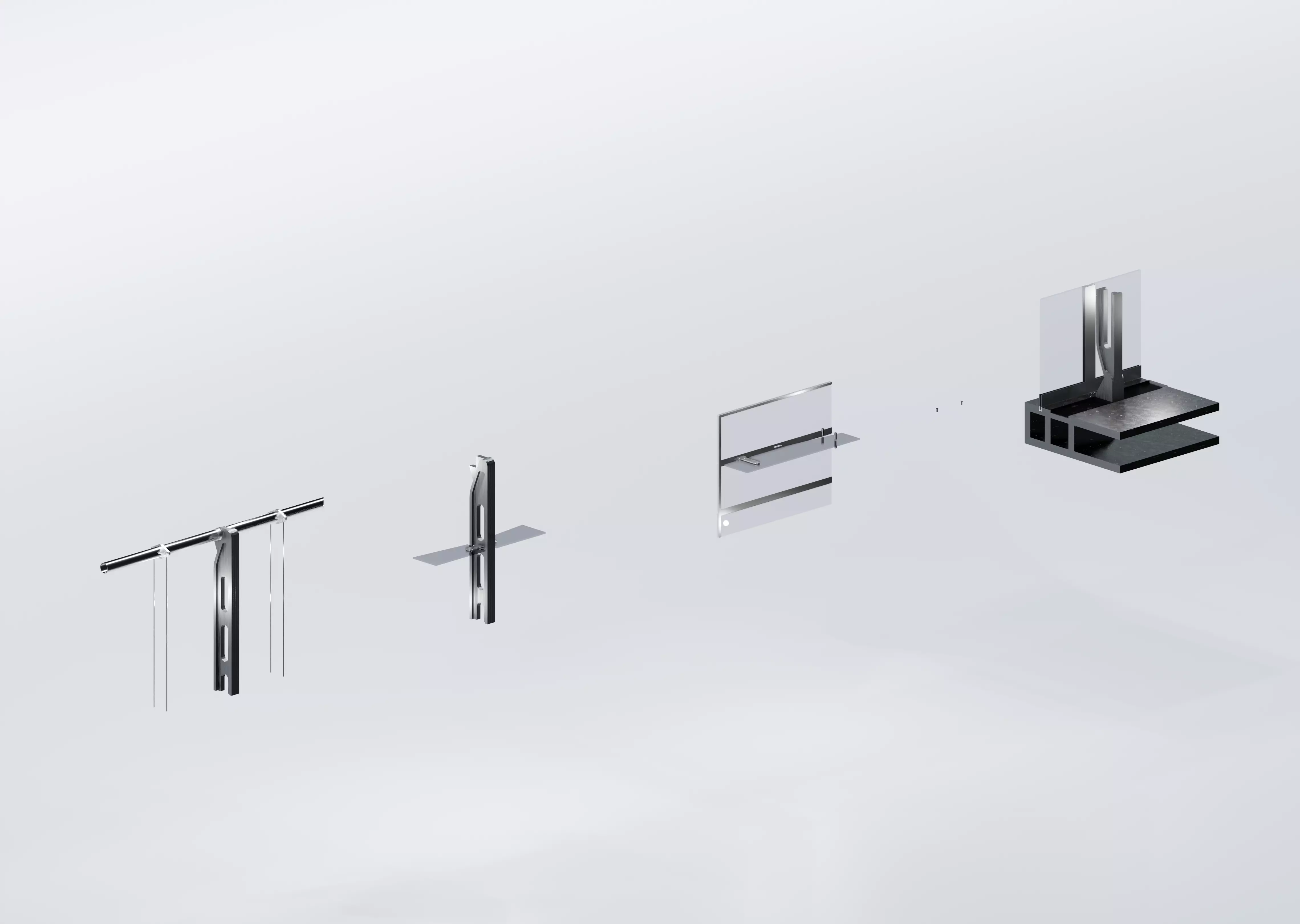 Facade Detail structure of building 3D model