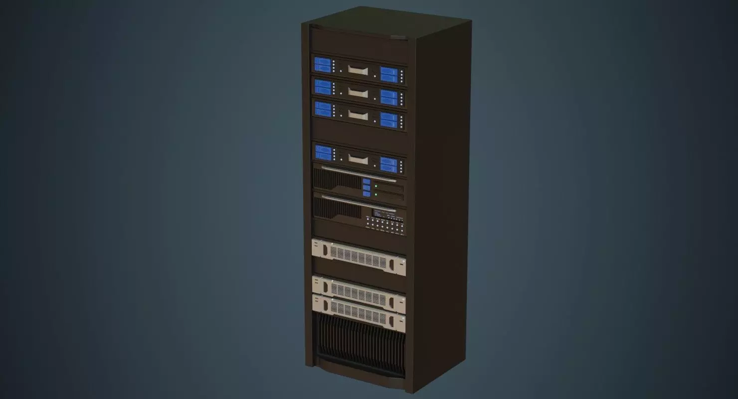 Server 1A Low-poly 3D model_0