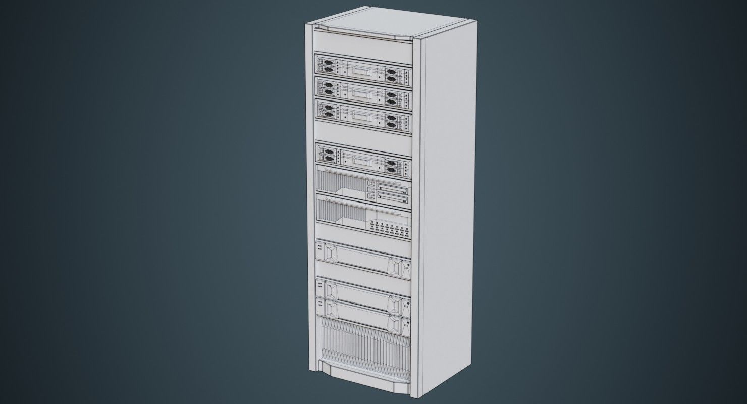 Server 1A Low-poly 3D model_7