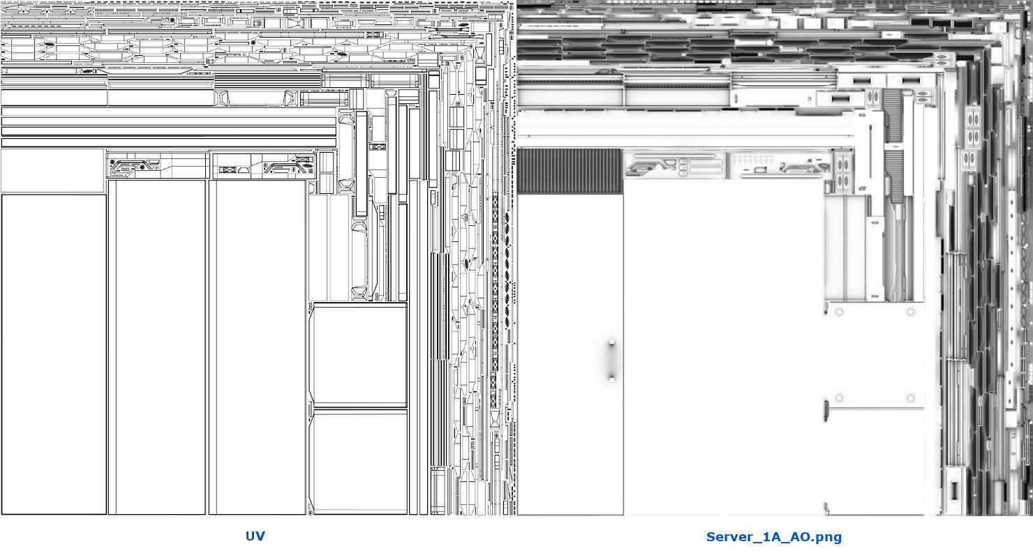 Server 1A Low-poly 3D model_10
