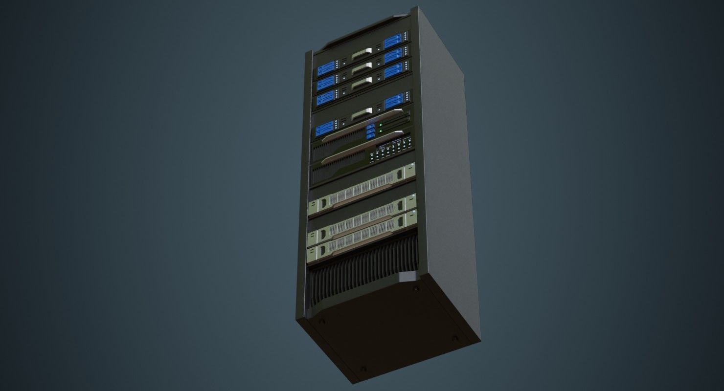 Server 1A Low-poly 3D model_4