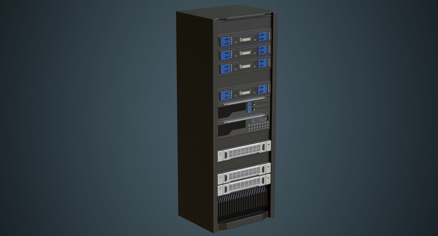 Server 1A Low-poly 3D model_1