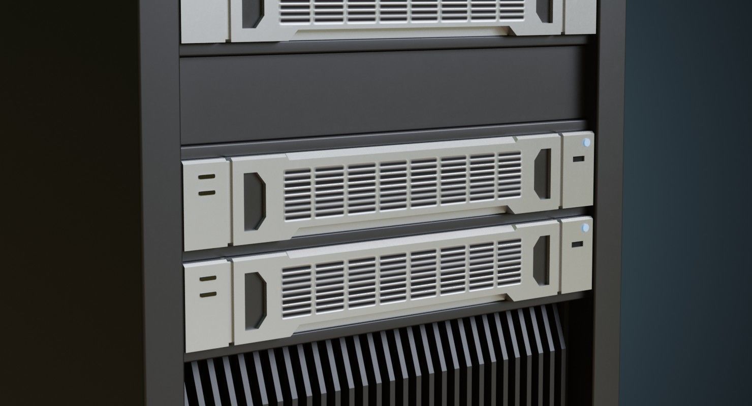 Server 1A Low-poly 3D model_5