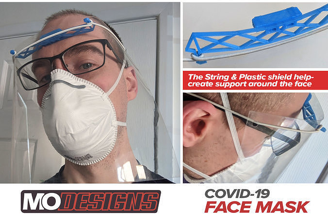 COVID-19 3D Printable Face Shield by MoDesigns Free 3D print model