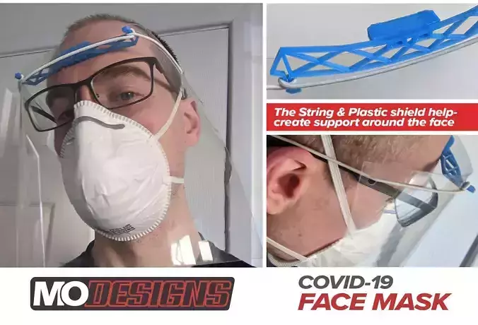 COVID-19 3D Printable Face Shield by MoDesigns Free 3D print model