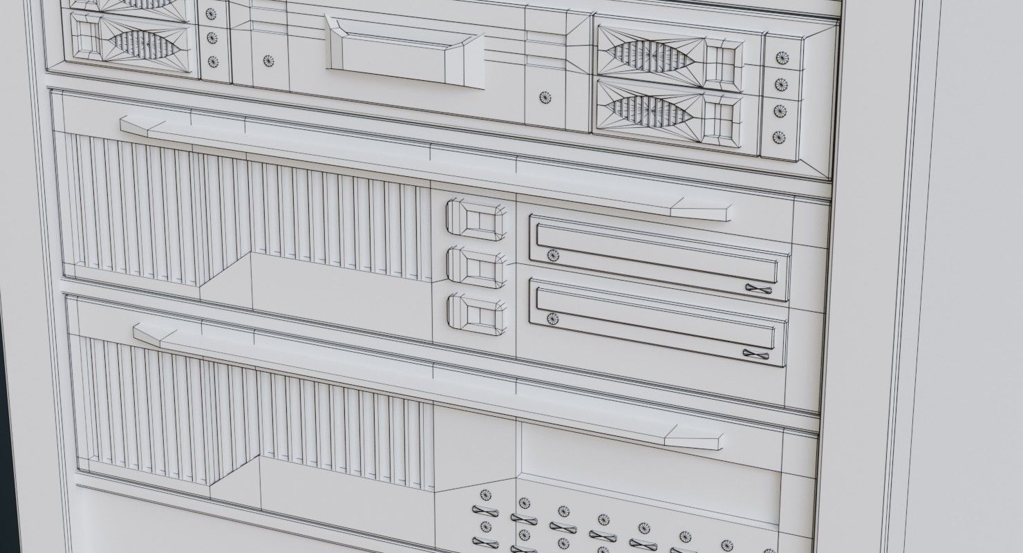 Server 1B Low-poly 3D model_9