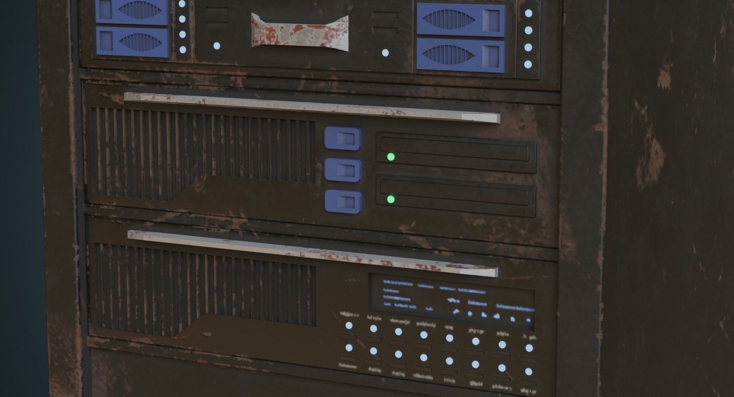 Server 1B Low-poly 3D model_6