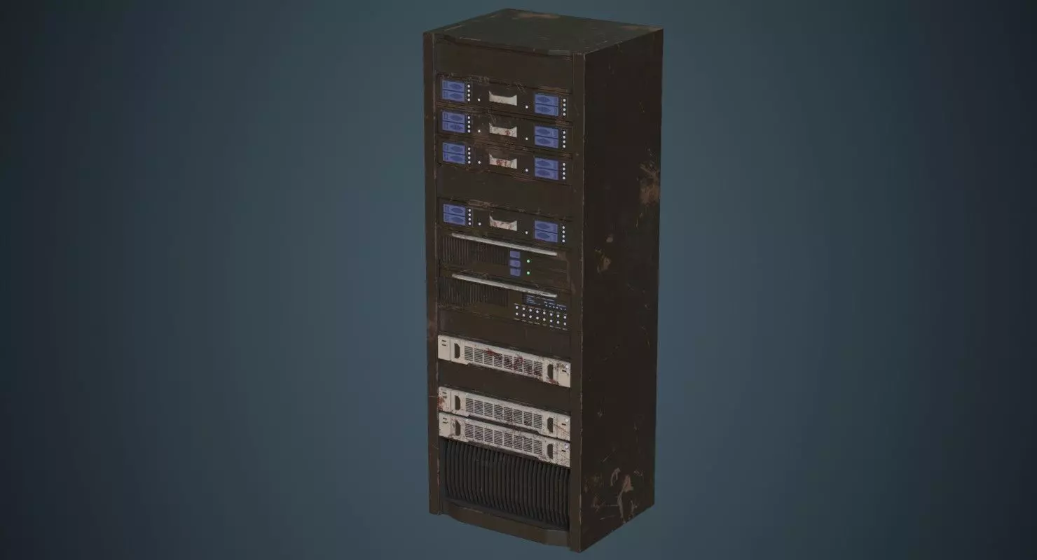 Server 1B Low-poly 3D model_0