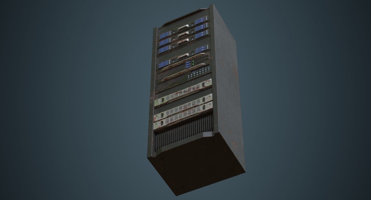 Server 1B Low-poly 3D model_4