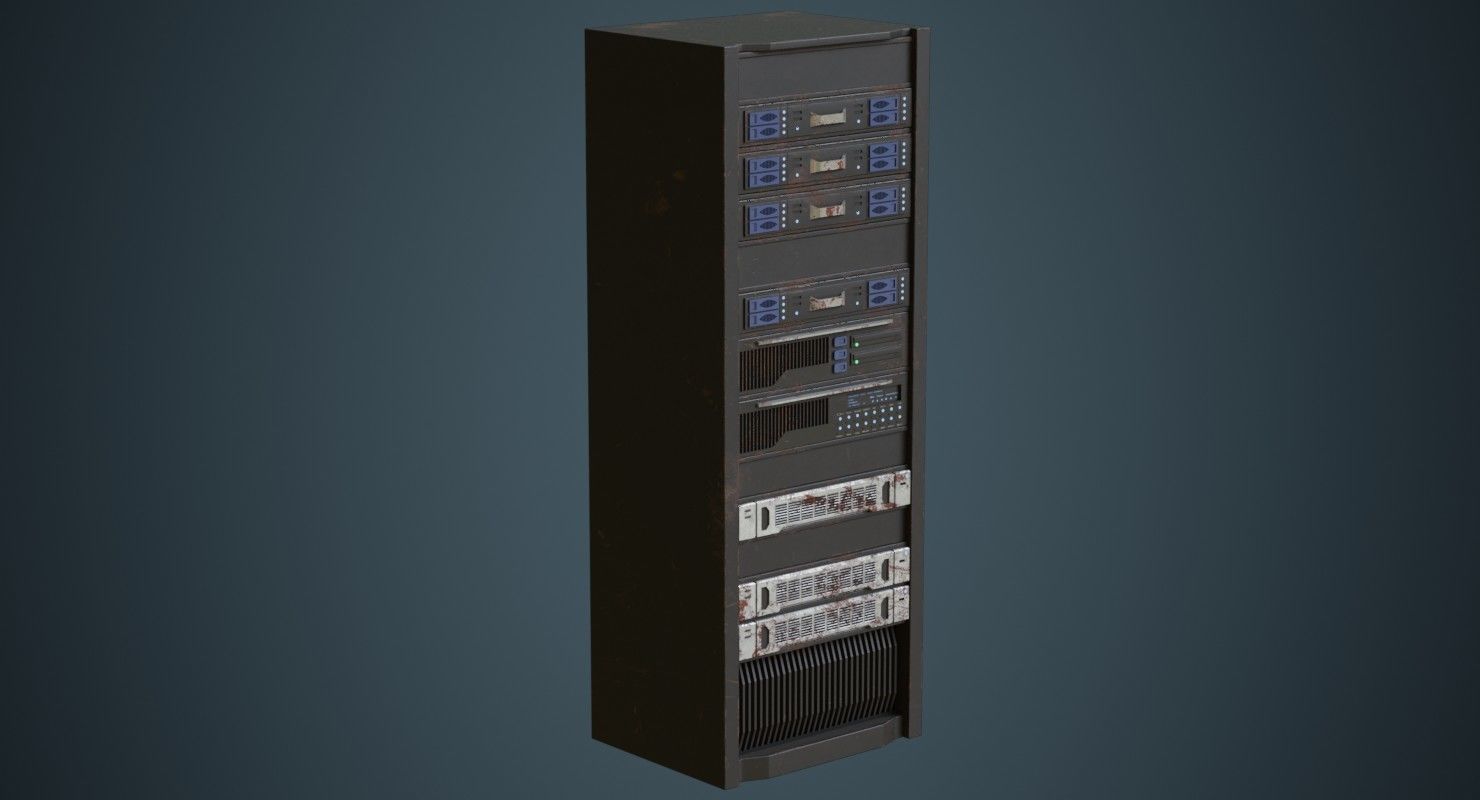 Server 1B Low-poly 3D model_1