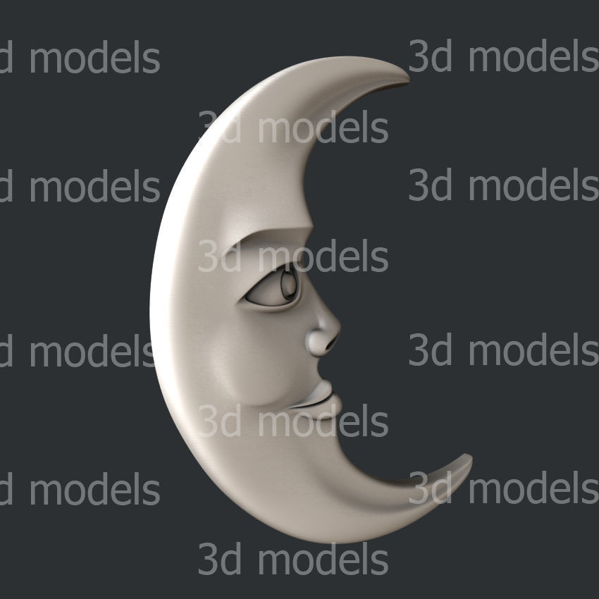 3d STL models for CNC router or 3d printer set moon 3D model_6