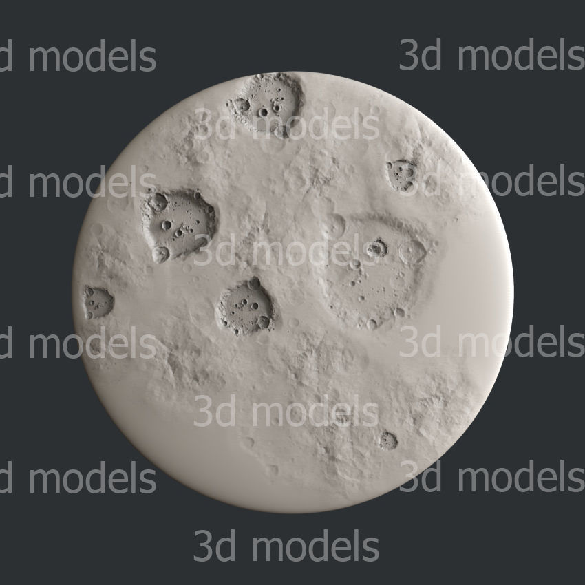 3d STL models for CNC router or 3d printer set moon 3D model_1