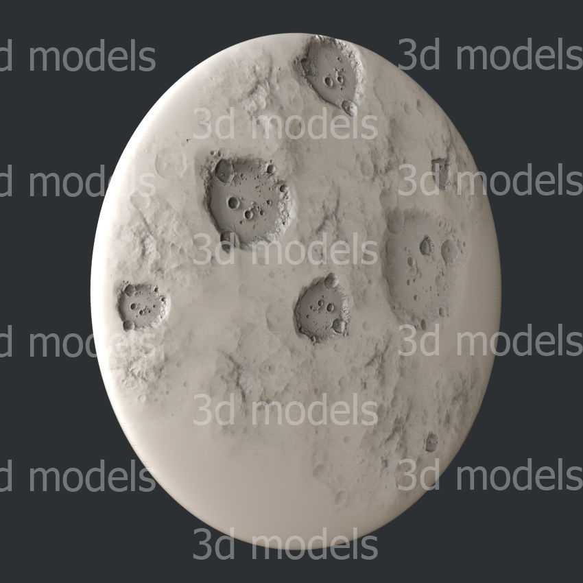 3d STL models for CNC router or 3d printer set moon 3D model_2