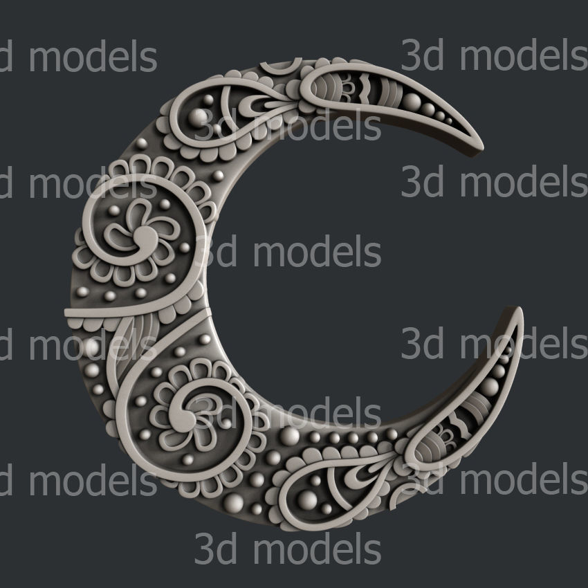 3d STL models for CNC router or 3d printer set moon 3D model_3