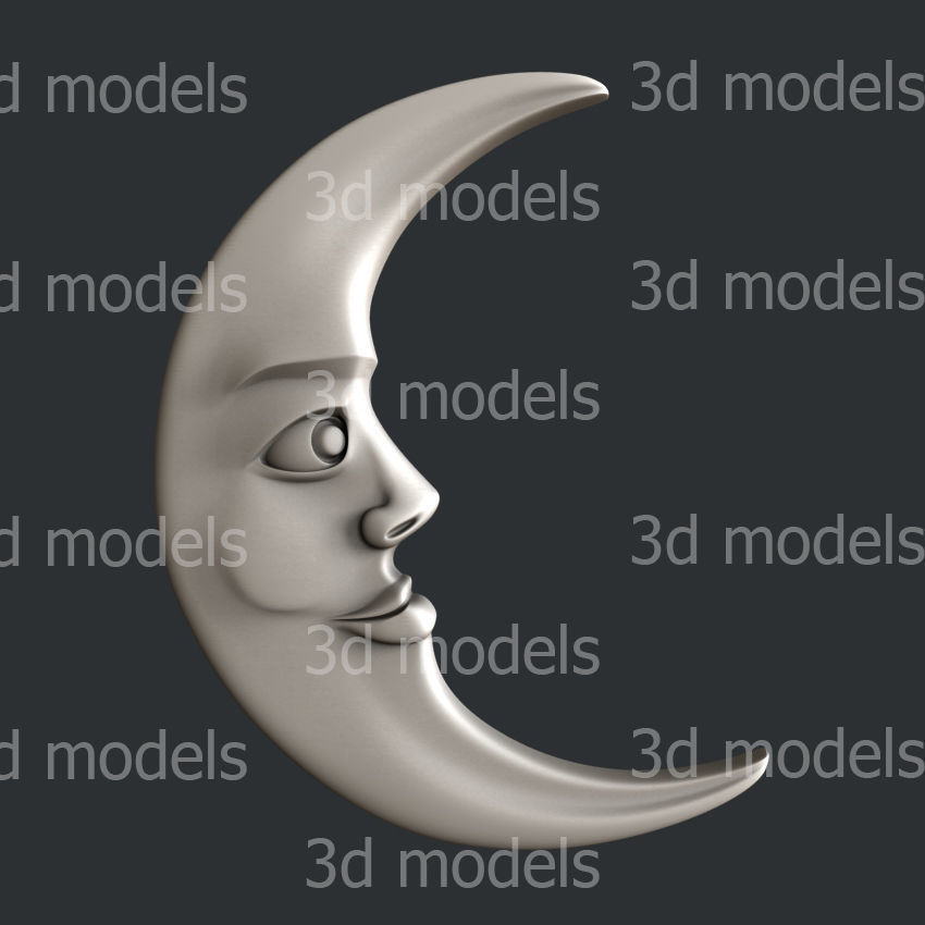 3d STL models for CNC router or 3d printer set moon 3D model_5