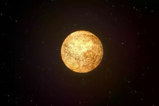 Mercury golden ball in space 3D model