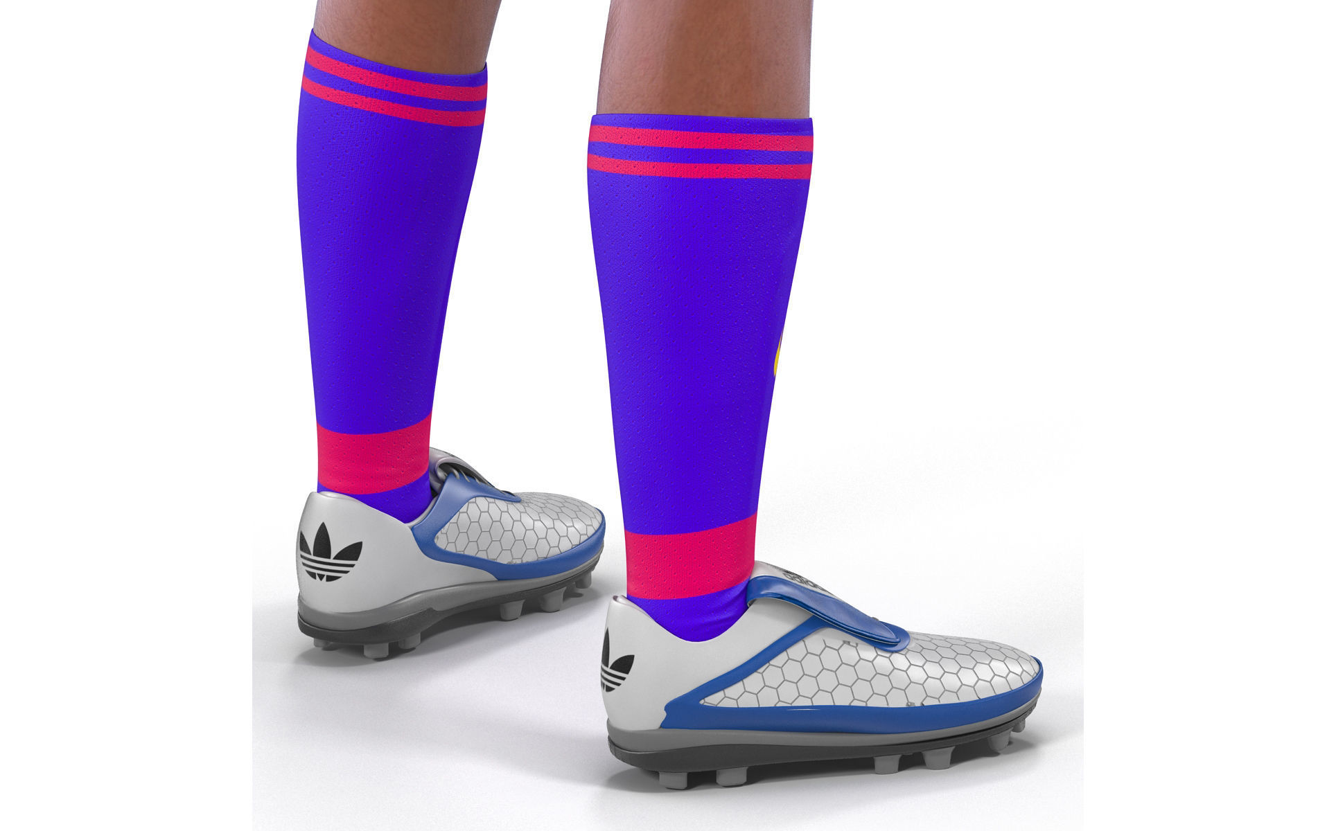 Soccer Player Barcelona with Hair 3D model_21