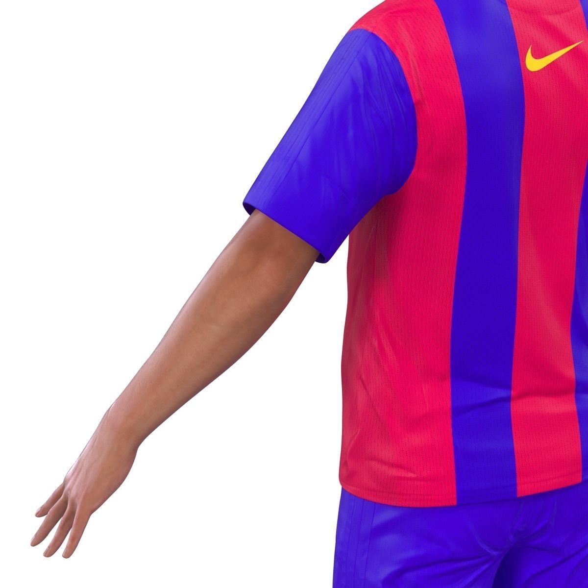 Soccer Player Barcelona with Hair 3D model_14