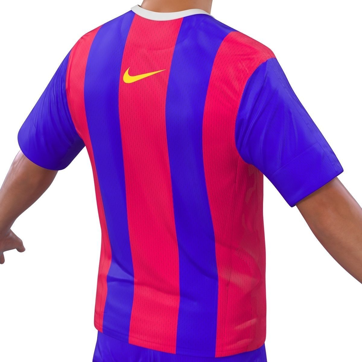 Soccer Player Barcelona with Hair 3D model_12