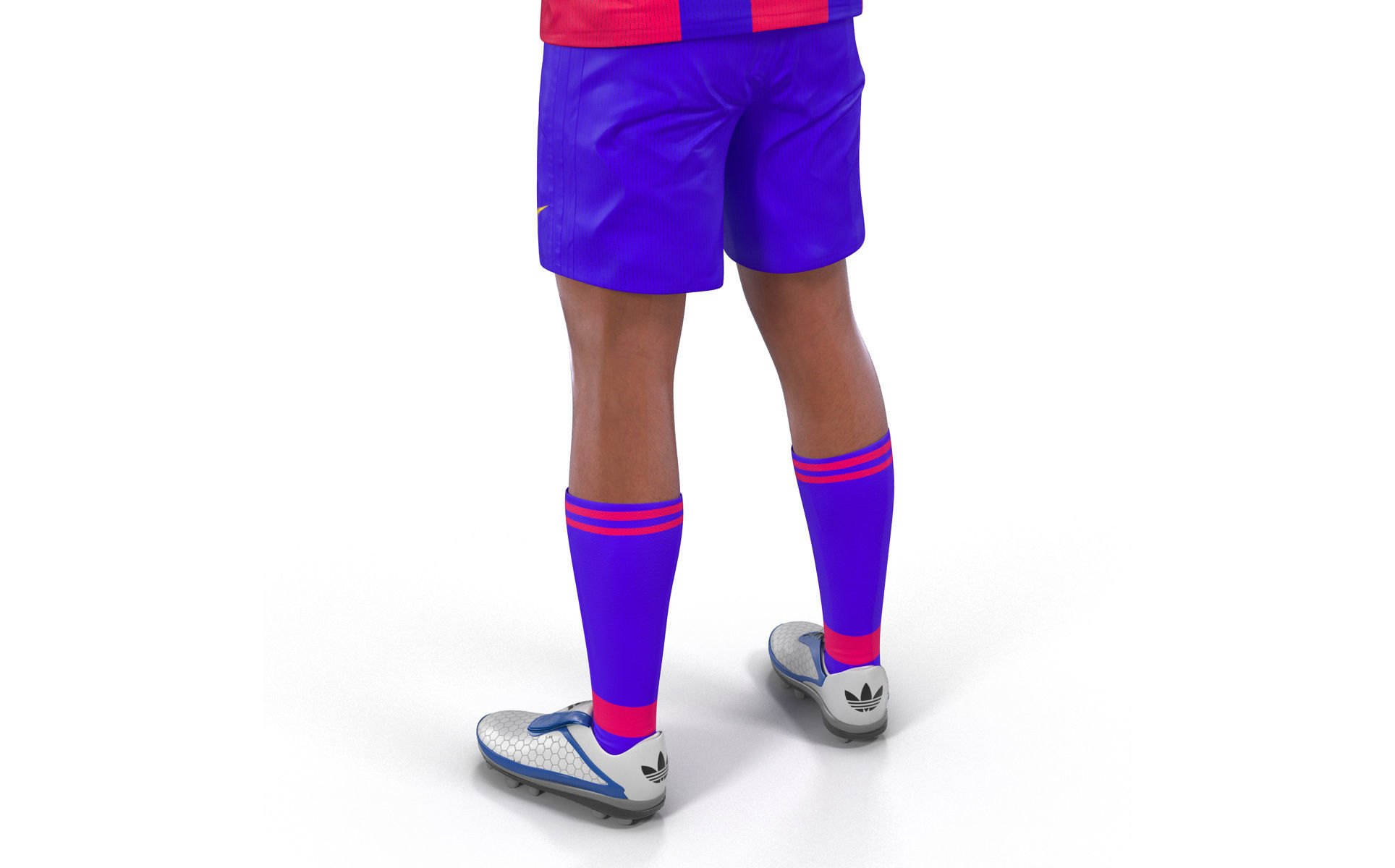 Soccer Player Barcelona with Hair 3D model_16