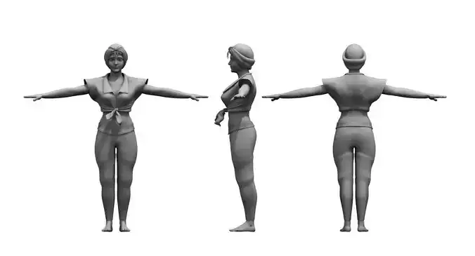 beautiful girl shirt pant 3d model