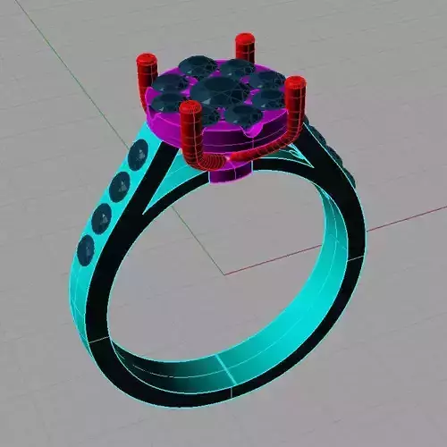  Diamond Engagement ring 3dmodel  3D print model