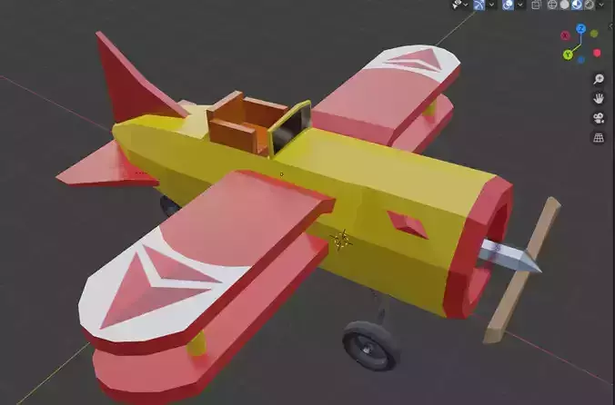 Toy plane Low-poly 3D model