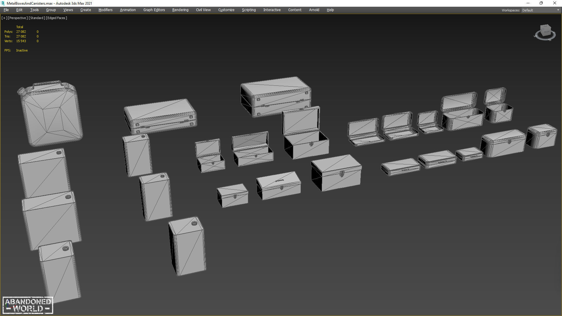 Metal Boxes and Canisters Low-poly 3D model_18