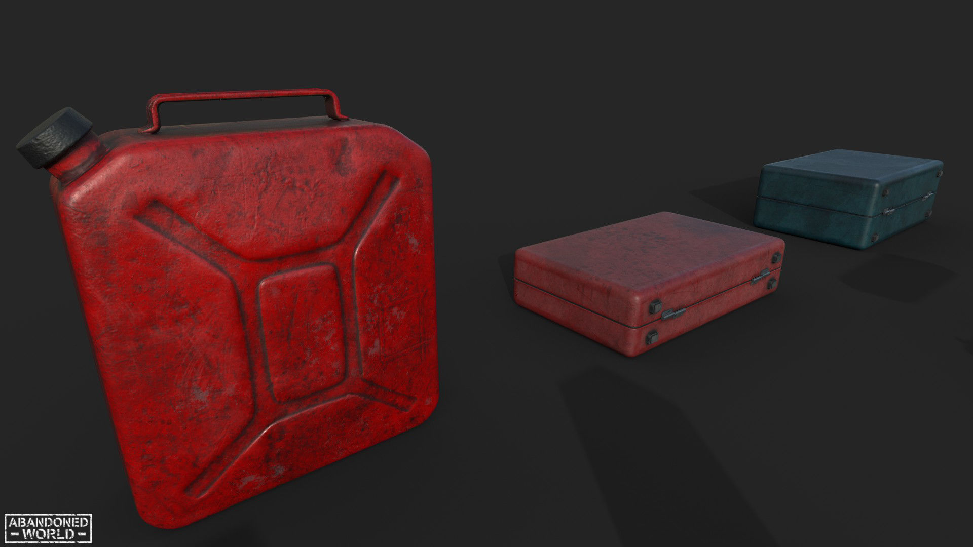 Metal Boxes and Canisters Low-poly 3D model_5