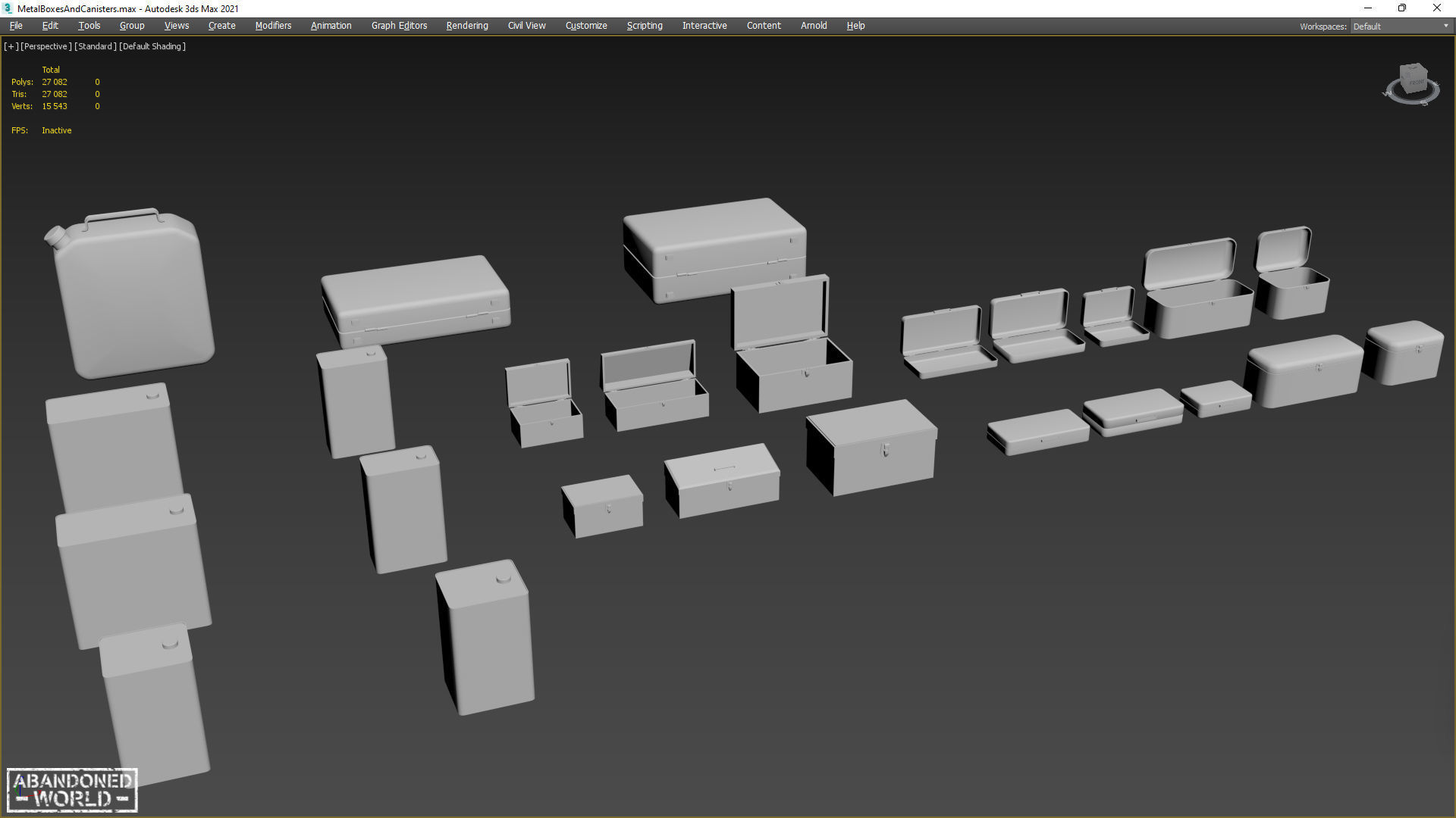 Metal Boxes and Canisters Low-poly 3D model_17