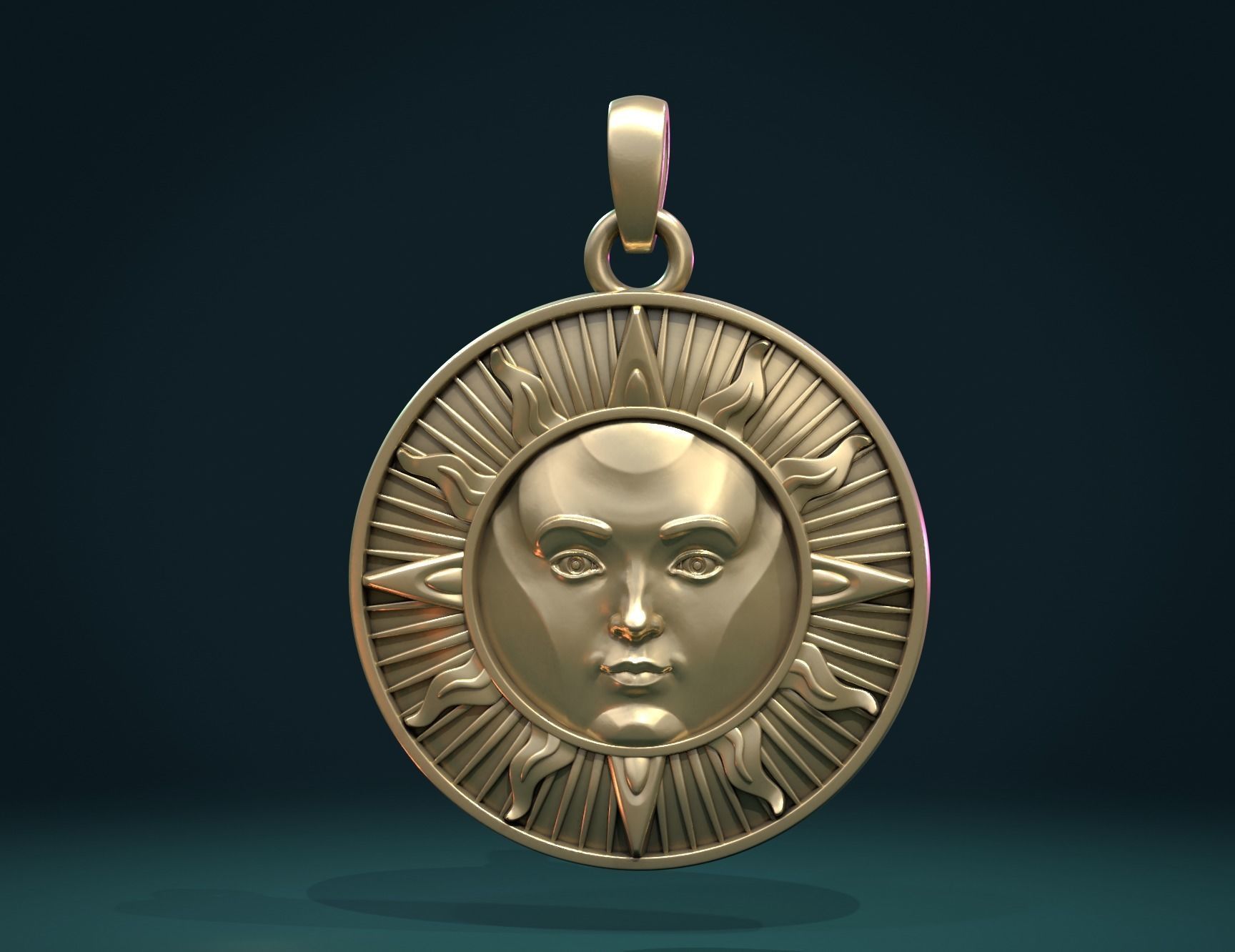 Sun Pendant 3D print model_2